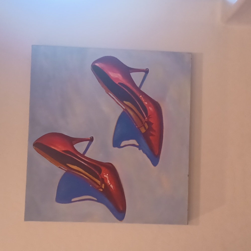 Canvas painting of aesthetic shoes